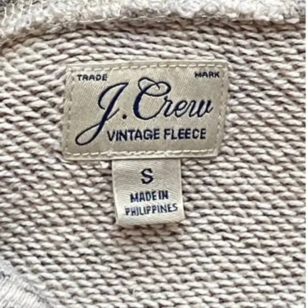 J. CREW Vintage Fleece Grey Speckled Cowl Neck Tunic Pullover Top ~ Womens SMALL